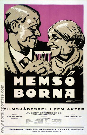 Hemsöborna 1919 movie poster Carl Barcklind Writer: August Strindberg