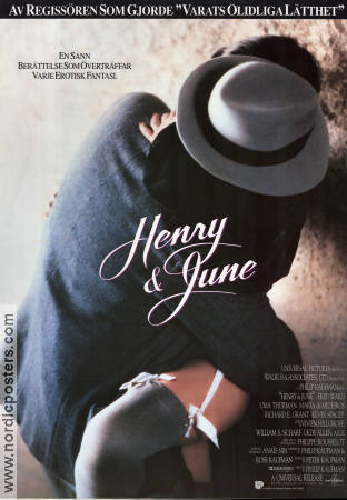 Henry and June 1990 movie poster Fred Ward Uma Thurman Kevin Spacey Philip Kaufman Romance