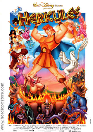 Hercules 1997 movie poster Tate Donovan Ron Clements Sword and sandal Find more: Greece Animation