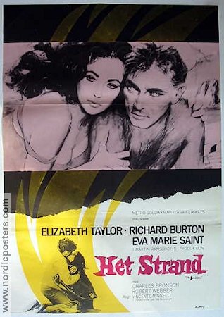 The Sandpiper 1965 movie poster Richard Burton Elizabeth Taylor Eva Marie Saint Vincente Minnelli Beach