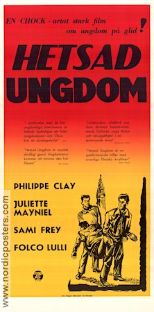La nuit des traqués 1959 movie poster Philippe Clay Juliette Mayniel Sami Frey Bernard-Roland