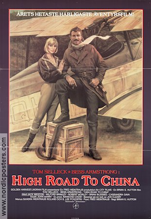 High Road to China 1983 movie poster Tom Selleck Bess Armstrong Jack Weston Brian G Hutton Planes