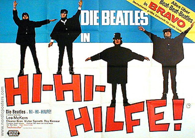 Help! 1965 movie poster Beatles Richard Lester Rock and pop