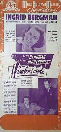 Rage in Heaven 1941 movie poster Ingrid Bergman Robert Montgomery