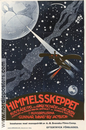 Himmelskibet 1918 movie poster Gunnar Tolnaes Zanny Petersen Holger-Madsen Denmark