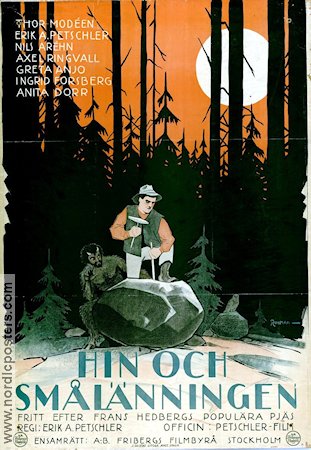 Hin och Smålänningen 1927 movie poster Thor Modéen Erik A Petschler