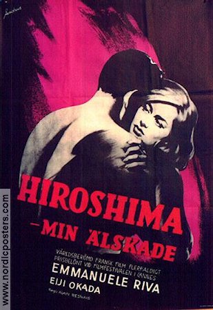 Hiroshima Mon Amour 1959 movie poster Emmanuelle Riva Eiji Okada Alain Resnais Asia