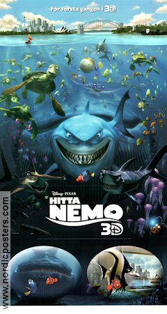 Finding Nemo 2003 movie poster Albert Brooks Andrew Stanton Production: Pixar Animation Fish and shark 3-D