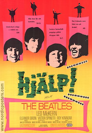 Help! 1965 movie poster Beatles Richard Lester Rock and pop