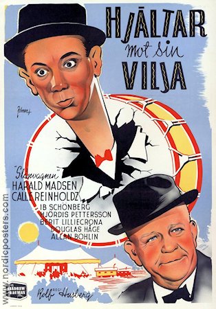 Hjältar mot sin vilja 1948 poster Harald Madsen Fy og Bi Carl Reinholdz Calle Reinholdz Allan Bohlin Rolf Husberg Cirkus Eric Rohman art