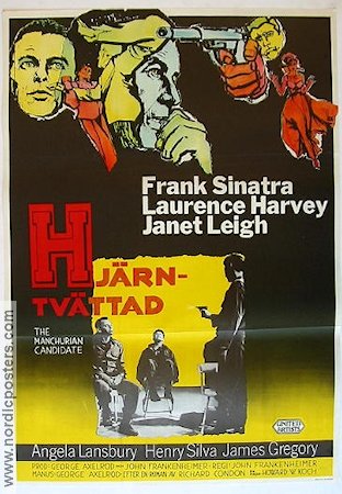 The Manchurian Candidate 1963 movie poster Frank Sinatra Janet Leigh John Frankenheimer Film Noir Politics