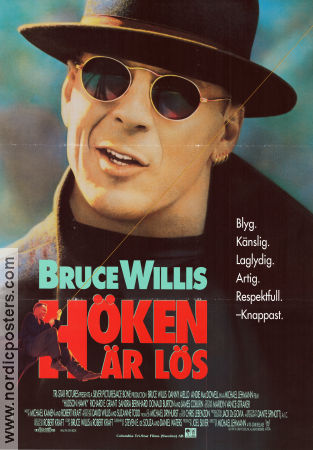 Höken är lös 1991 poster Bruce Willis Danny Aiello Andie MacDowell Michael Lehmann Glasögon