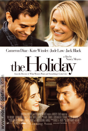 The Holiday 2006 movie poster Cameron Diaz Kate Winslet Jude Law Jack Black Nancy Meyers
