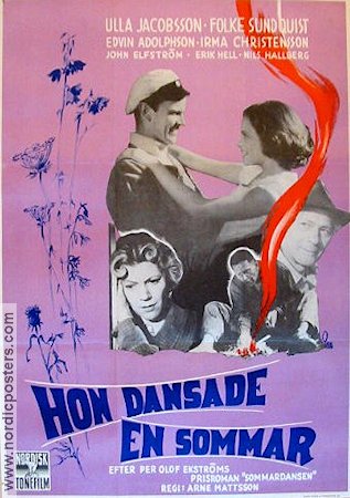 One Summer of Happiness 1951 movie poster Ulla Jacobsson Folke Sundquist Arne Mattsson