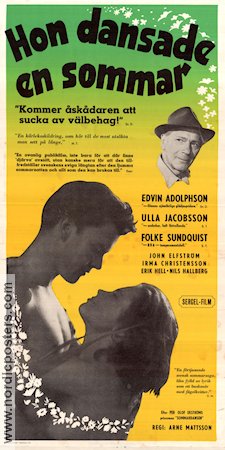 One Summer of Happiness 1951 movie poster Ulla Jacobsson Folke Sundquist Arne Mattsson