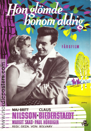 Was die Schwalbe sang 1956 movie poster Maj-Britt Nilsson Claus Biederstaedt Géza von Bolvary