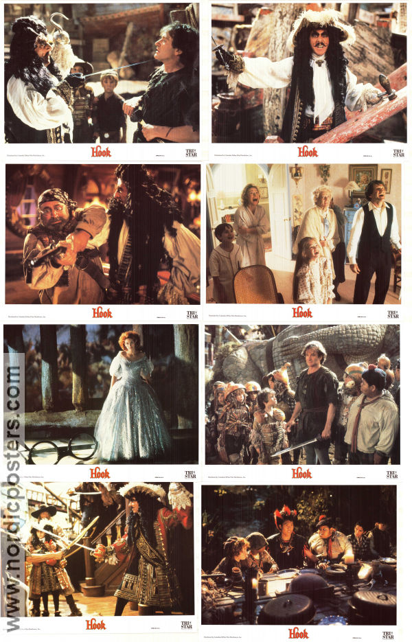 Hook 1991 lobby card set Robin Williams Julia Roberts Dustin Hoffman Steven Spielberg