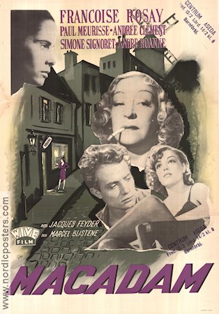 Macadam 1947 movie poster Francoise Rosay Simone Signoret Smoking