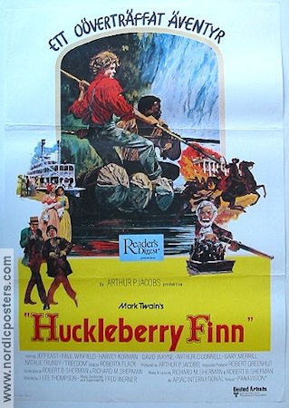 Huckleberry Finn 1974 poster Jeff East Paul Winfield Harvey Korman J Lee Thompson Musikaler