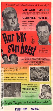 Hur kär som helst 1947 poster Ginger Rogers Cornel Wilde Percy Waram Don Hartman