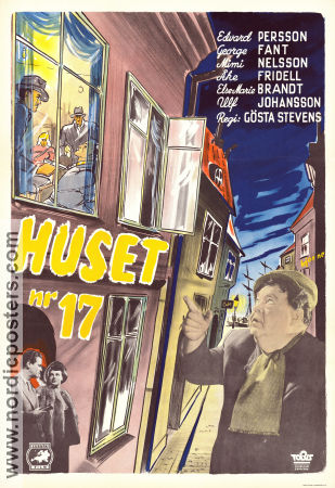 Huset nr 17 1949 movie poster Edvard Persson George Fant Mimi Nelson Gösta Stevens