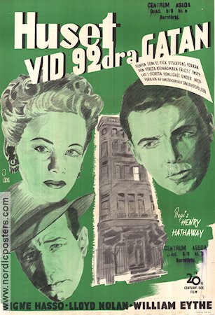 The House on 92nd Street 1945 movie poster William Eythe Lloyd Nolan Signe Hasso Henry Hathaway Film Noir