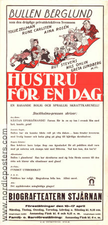 Hustru för en dag 1933 movie poster Bullen Berglund Aina Rosén Greta Tegnér Gösta Rodin