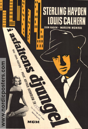 The Asphalt Jungle 1950 movie poster Marilyn Monroe Sterling Hayden Louis Calhern Jean Hagen John Huston Film Noir