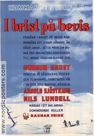 I brist på bevis 1943 poster Arnold Sjöstrand Ragnar Frisk