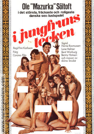 I jomfruens tegn 1973 movie poster Ole Söltoft Sigrid Horne-Rasmussen Finn Karlsson Denmark