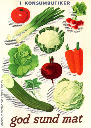 I Konsumbutiker 1950 poster Flowers and plants