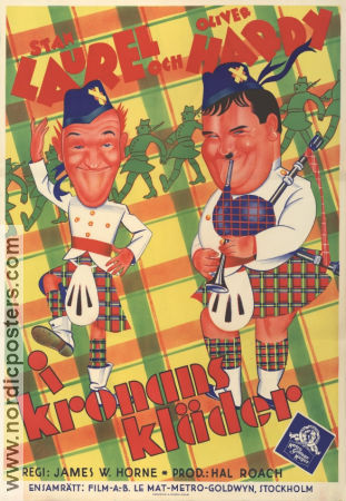 Bonnie Scotland 1935 movie poster Helan och Halvan Stan Laurel Oliver Hardy James W Horne