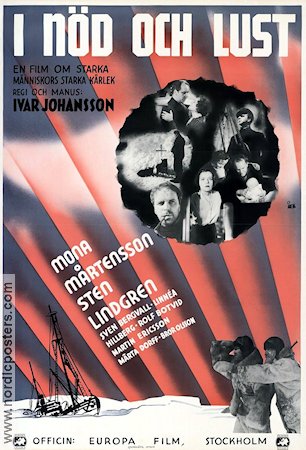 I nöd och lust 1938 movie poster Sten Lindgren Mona Mårtenson Rolf Botvid Ivar Johansson