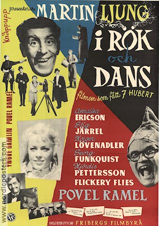 I rök och dans 1954 movie poster Povel Ramel Martin Ljung Annalisa Ericson Stig Järrel Bengt Blomgren