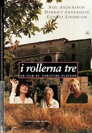 I rollerna tre 1996 movie poster Bibi Andersson Harriet Andersson Gunnel Lindblom Christina Olofson Documentaries