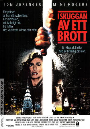 I skuggan av ett brott 1987 poster Tom Berenger Mimi Rogers Lorraine Bracco Ridley Scott