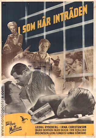 I som här inträden 1945 movie poster Georg Rydeberg Irma Christenson Ingrid Borthen Arne Mattsson Medicine and hospital