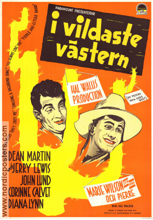 I vildaste västern 1950 poster Jerry Lewis Dean Martin John Lund Hal Walker