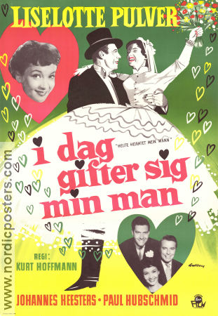 Heute heiratet mein Mann 1956 movie poster Liselotte Pulver Johannes Heesters Kurt Hoffmann