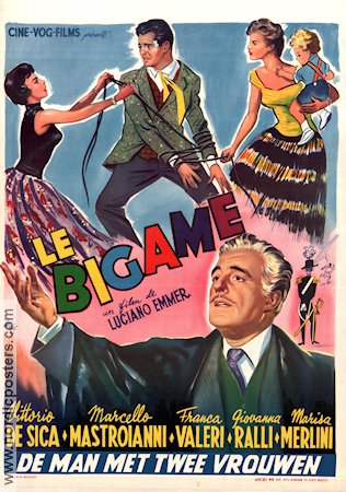 Il bigamo 1956 movie poster Marcello Mastroianni Franca Valeri Giovanna Ralli Luciano Emmer
