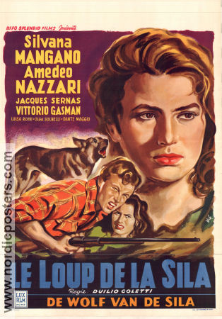 Il lupo della Sila 1949 poster Silvana Mangano Amedeo Nazzari Duilio Coletti