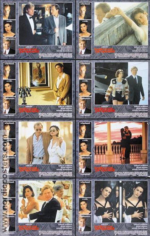 Indecent Proposal 1993 lobby card set Robert Redford Demi Moore Woody Harrelson Adrian Lyne Romance