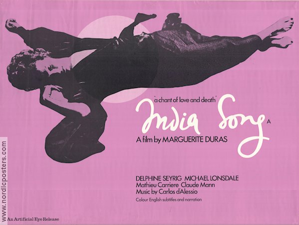 India Song 1975 movie poster Delphine Seyrig Marguerite Duras