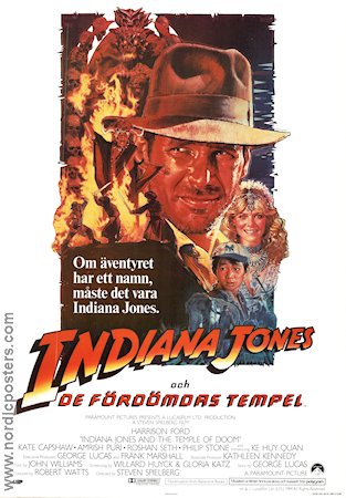 Indiana Jones and the Temple of Doom 1984 movie poster Harrison Ford Kate Capshaw Ke Huy Quan Steven Spielberg Find more: Indiana Jones Adventure and matine