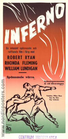 Inferno 1953 movie poster Robert Ryan Rhonda Fleming William Lundigan Roy Ward Baker