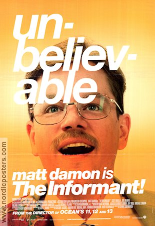 The Informant 2009 movie poster Matt Damon Tony Hale Patton Oswalt Steven Soderbergh Glasses