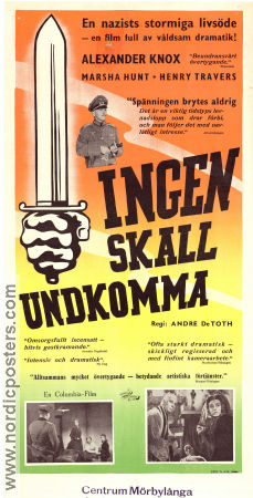 Ingen skall undkomma 1944 poster Marsha Hunt Alexander Knox Henry Travers André De Toth Krig Hitta mer: Nazi