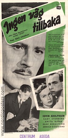 Ingen väg tillbaka 1947 poster Anita Björk Edvin Adolphson