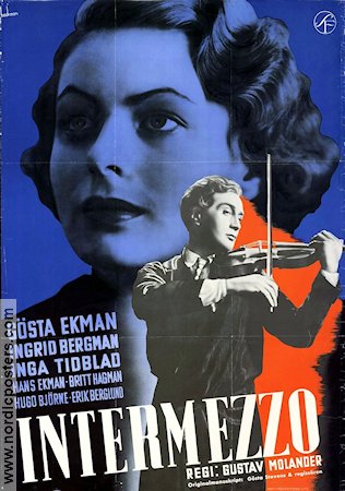 Intermezzo 1936 movie poster Ingrid Bergman Gösta Ekman Inga Tidblad Gustav Molander Eric Rohman art Instruments