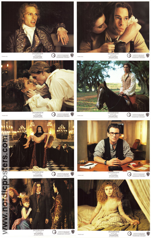 Interview with the Vampire 1994 lobby card set Brad Pitt Tom Cruise Christian Slater Kirsten Dunst Neil Jordan